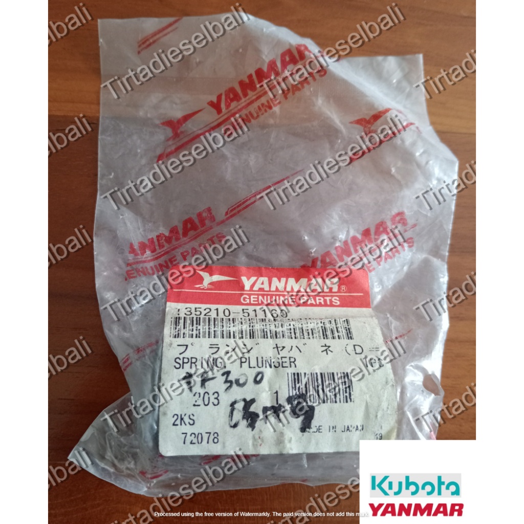 YANMAR SPRING PLUNGER PER PLUNGER TF 300 135210-51160 ORIGINAL