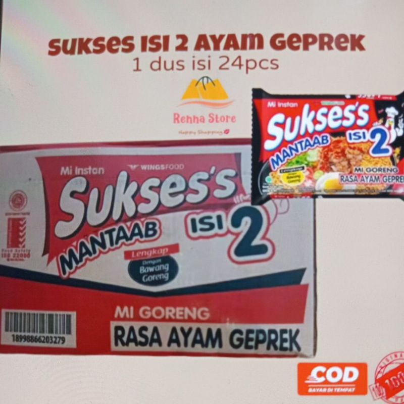 

Mie sukses isi 2 rasa ayam geprek {1Dus isi 24pcs}