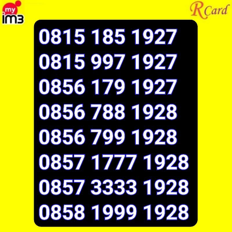 Perdana Nomor Cantik Indosat Im3 11 Digit 12 Digit Tahun Persebaya 1927 Persija 1928