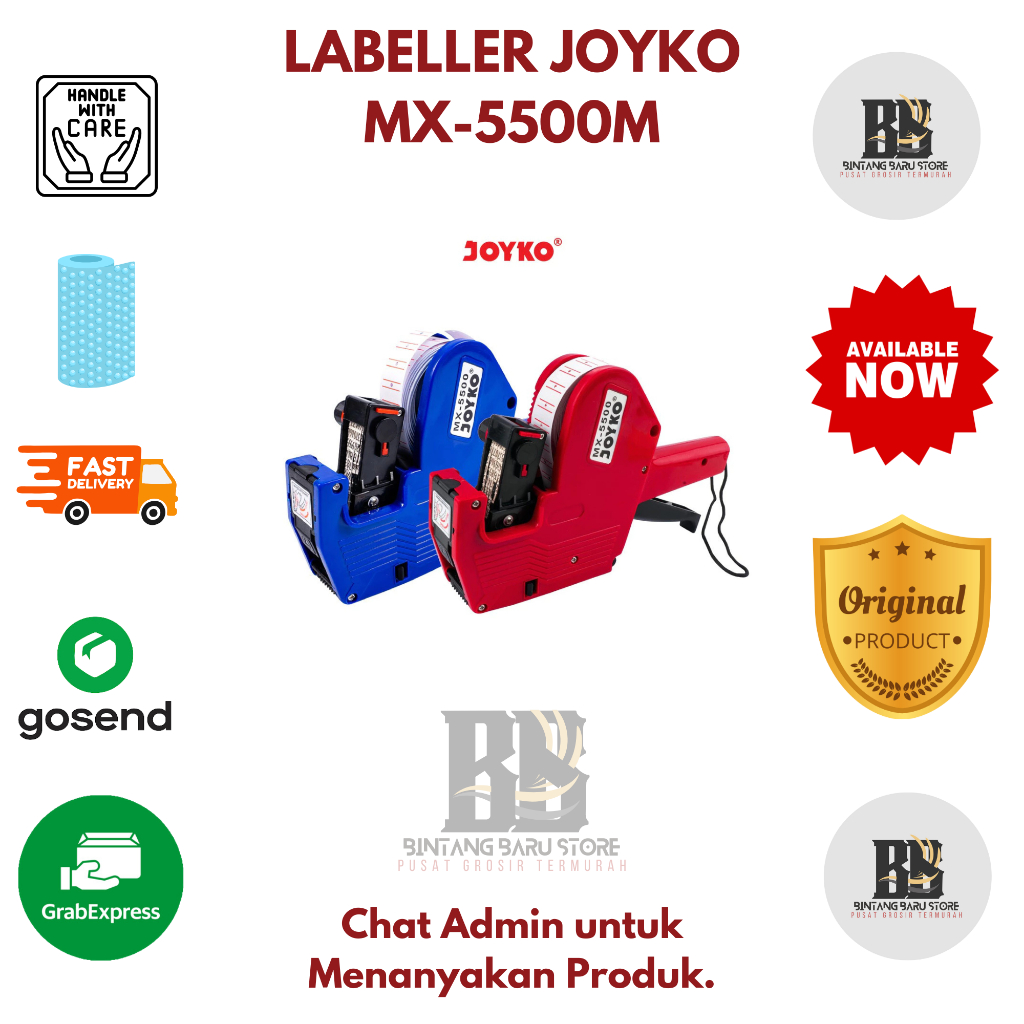 

JOYKO - ALAT TEMBAK HARGA / LABELLER MACHINE - 1 LINE 8 DIGIT - MX-5500M
