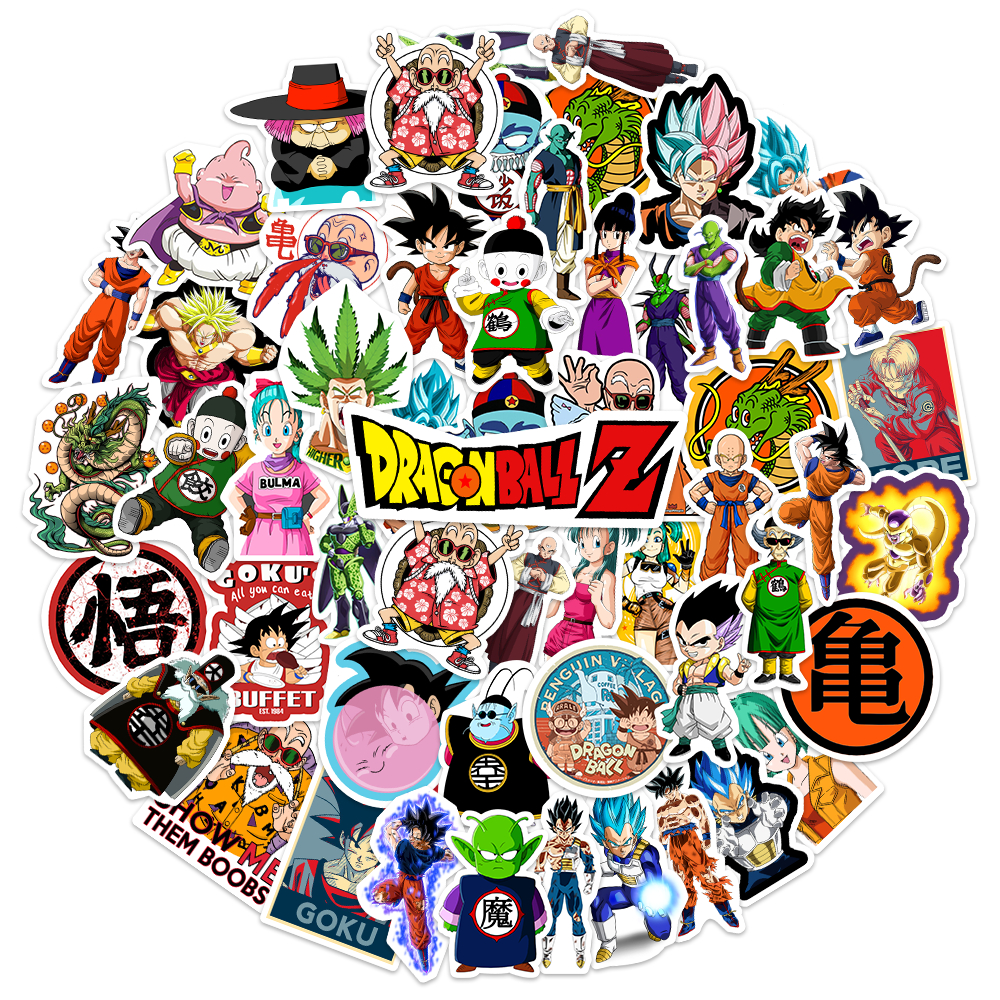 

50pcs Bola Naga seri Stiker Perekat Tahan Air Kedap Udara untuk Dekorasi Laptop helm Skateboard dan Sarung Telepon stickers