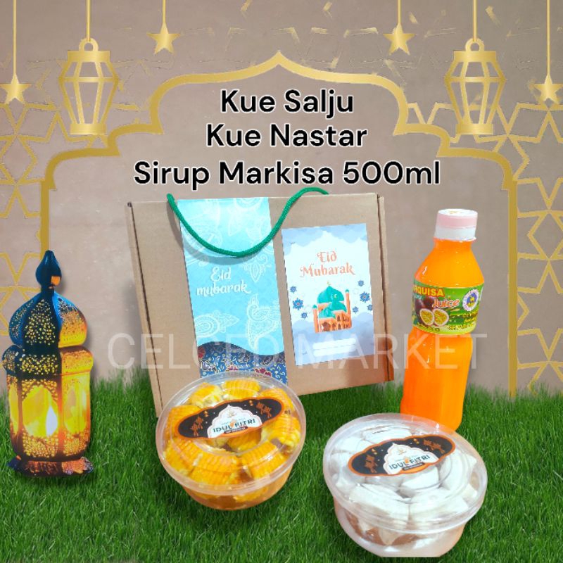 

Kue Kering Sirup Lebaran Premium 3 in 1 Hampers Kado Gift Hadiah Ramadhan Idul Fitri