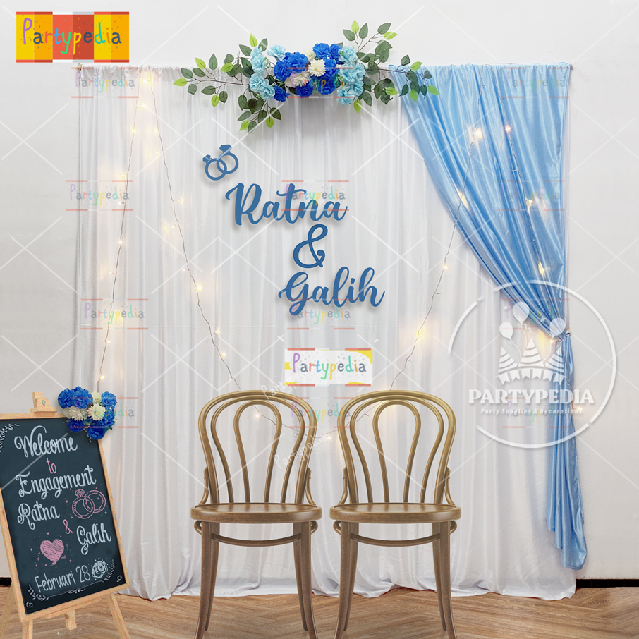 DEKORASI BACKDROP LAMARAN SIMPLE ELEGAN | DEKORASI KAIN TUNANGAN/NIKAHAN