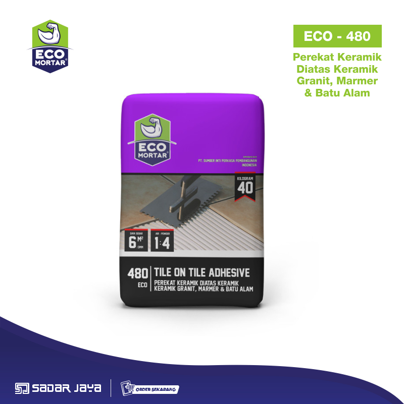Eco Mortar 480 Perekat Keramik Tile on Tile Eco 480 Mortar Instan Semen Instan