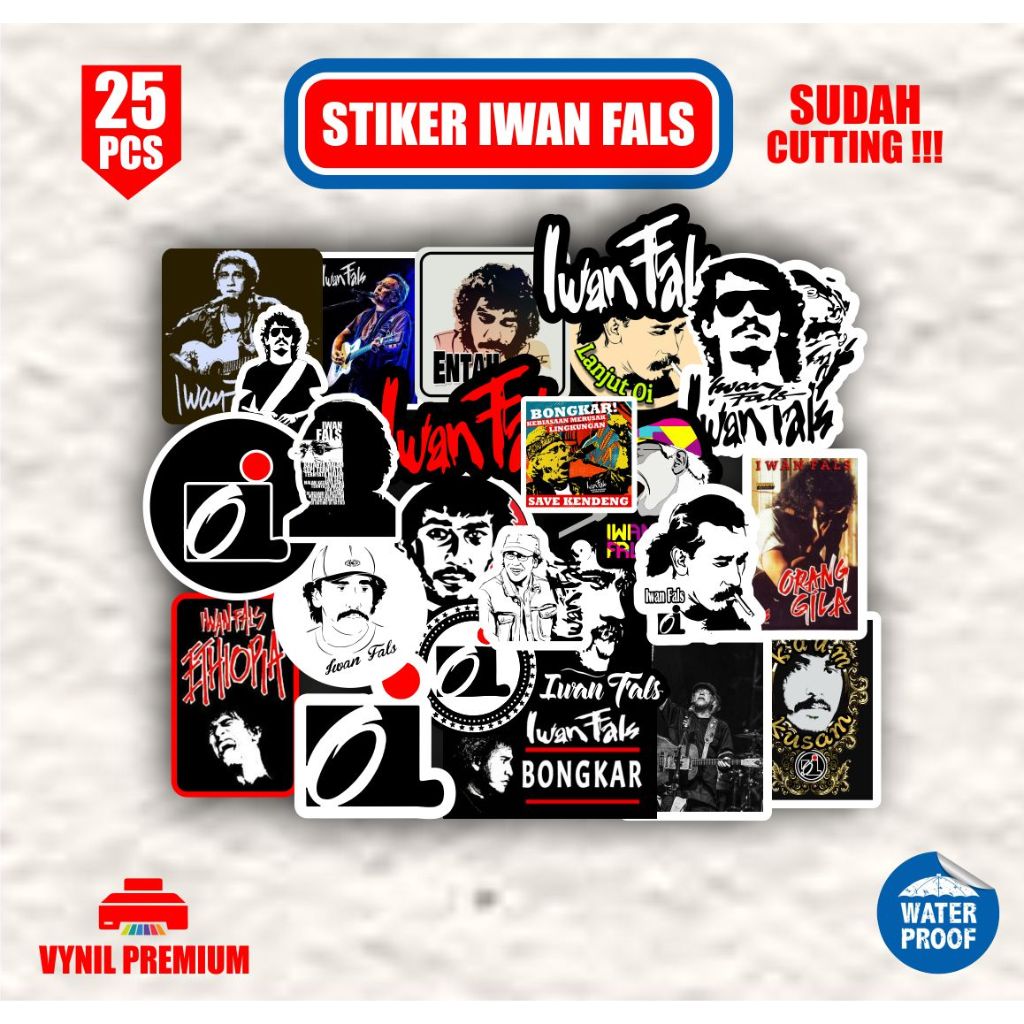 

stiker pack isi 25pcs stiker IWAN FALS SINGER LEGENDARIS sudah terpotong