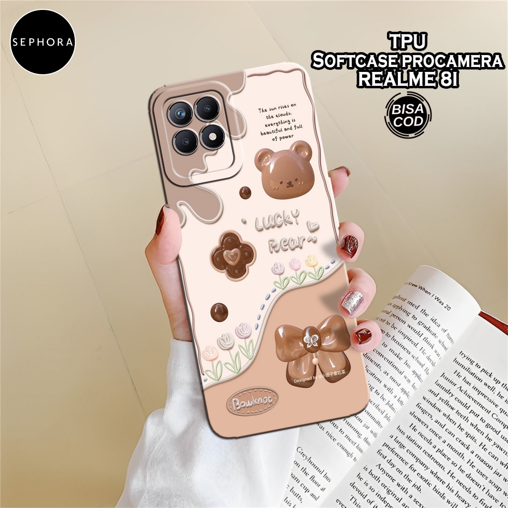 Case Realme 8i Terbaru - Fashion Case Cute Bear - Softcase Realme 8i Terbaru - Case Pro Camera - Cas