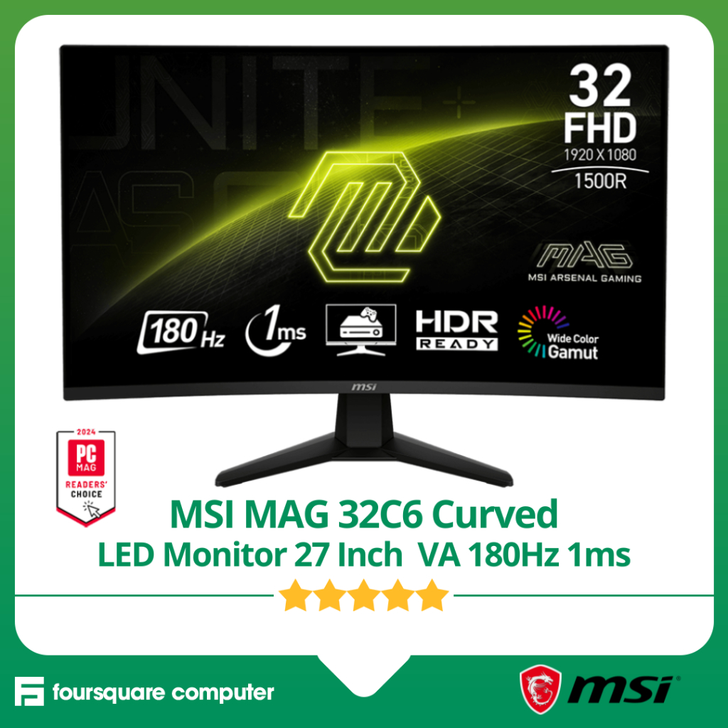 MSI MAG 32C6 Curved LED Monitor 32 Inch Curved 180Hz 1 ms