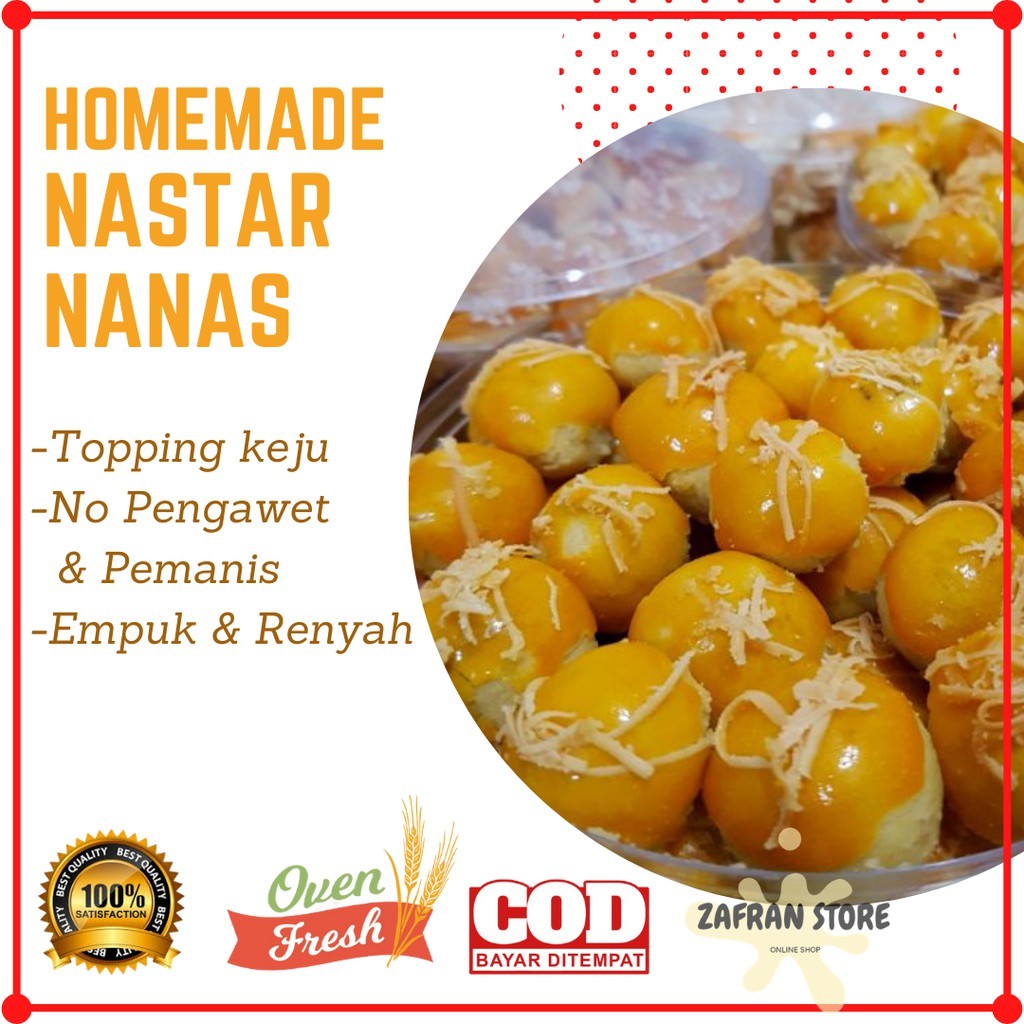 

Homemade Nastar Nanas - Topping Keju, No Pengawet & Pemanis, Empuk Renyah free bubble