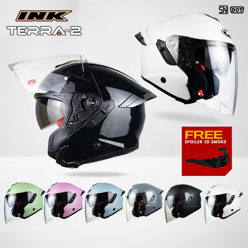 HELM INK TERRA 2 DOUBLE VISOR/ HELM HALF FACE INK ORIGINAL
