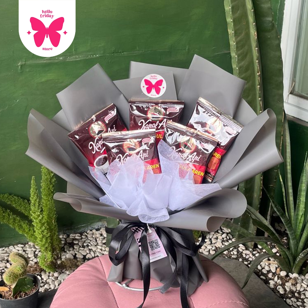 Bouquet Kopi Kapal Api 23gr 5 Tangkai Hadiah Cowok