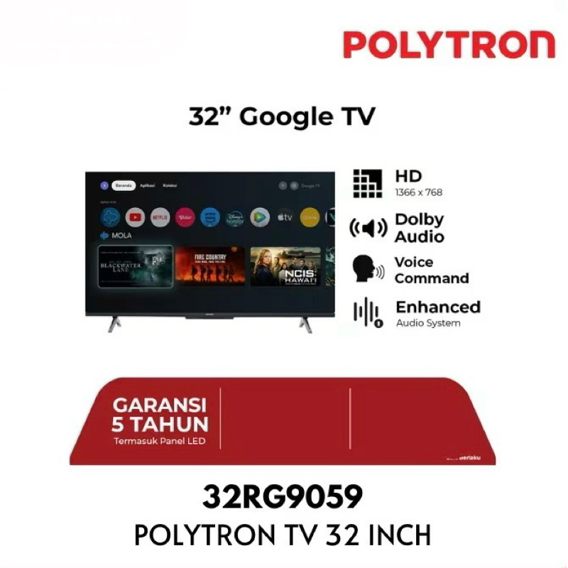 Android TV Digital Polytron 32 inch 32RG TV Internet HBO Netflix Youtube