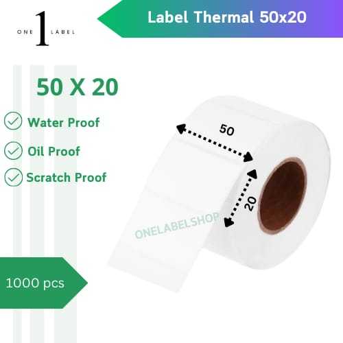 

ONELABEL Label Stiker Thermal 50X20 - isi 1000PC