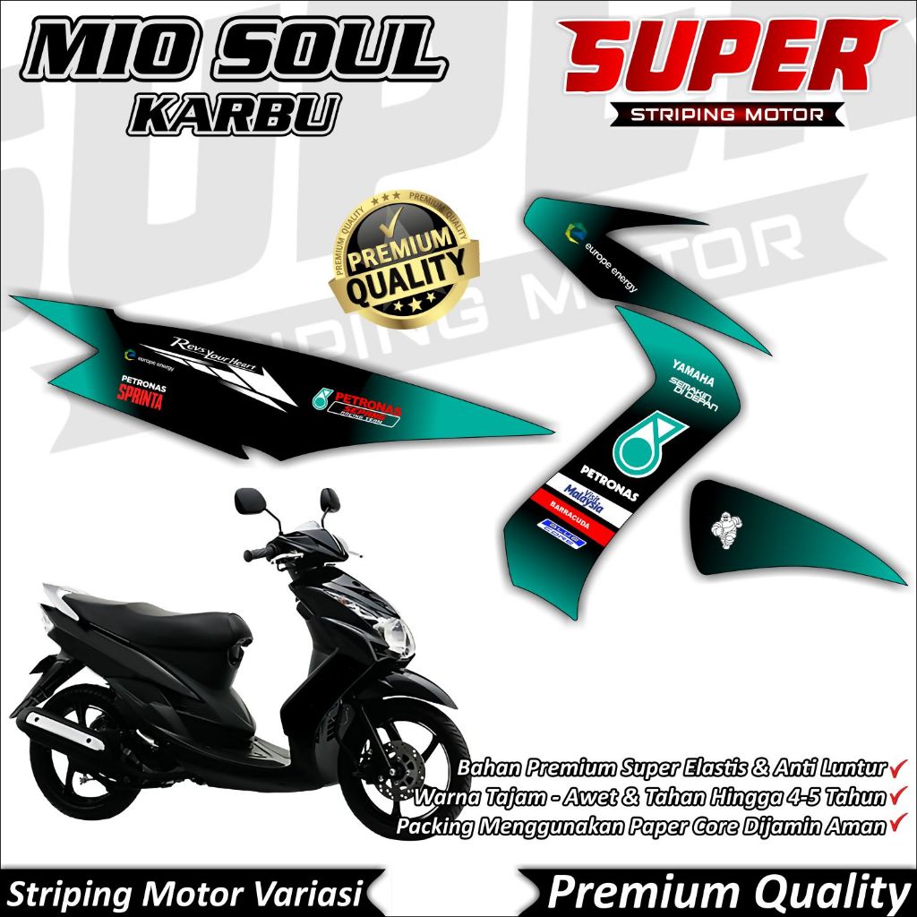 Stiker Mio Soul Karbu Anti Luntur keren Striping Mio Soul Karbu Striping Yamaha MIo Soul Karbu Petro