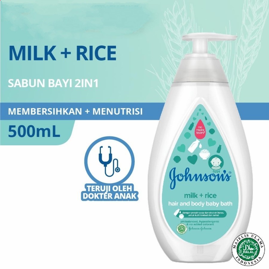 Johnson`s Baby Milk + Rice Body Lotion Pump 500ml / Losion Bayi
