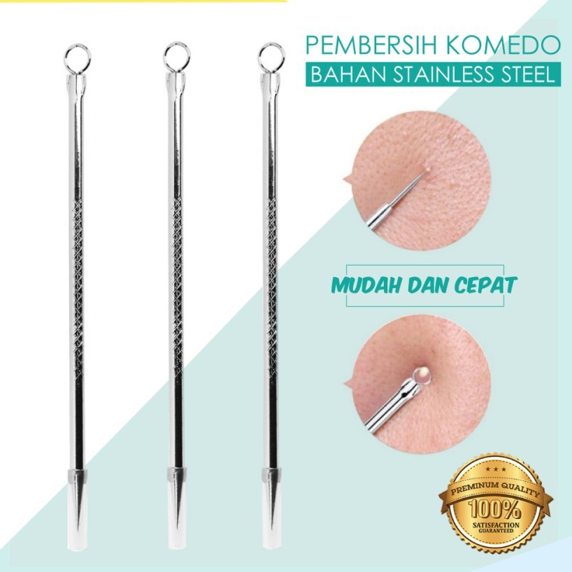 Jarum Ekstraktor Jerawat / Komedo, Pembersih komedo Bahan Stainless Steel / Pinset Komedo Jarum Ekst