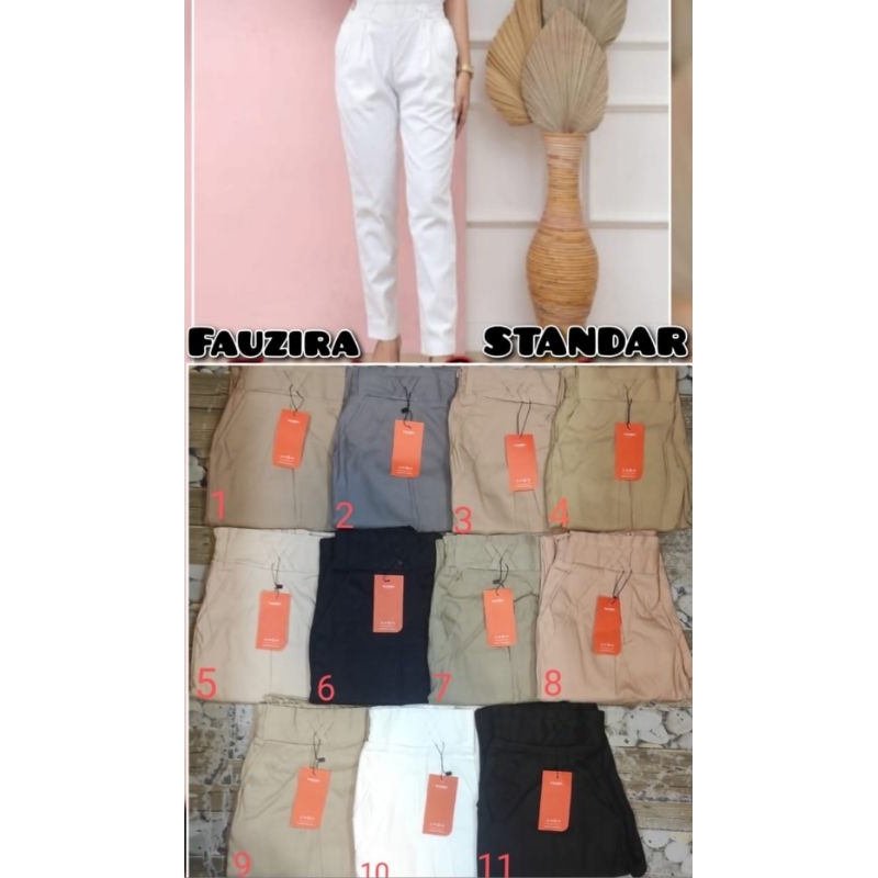 celana wanita kekinian fauzira bahan katun twill