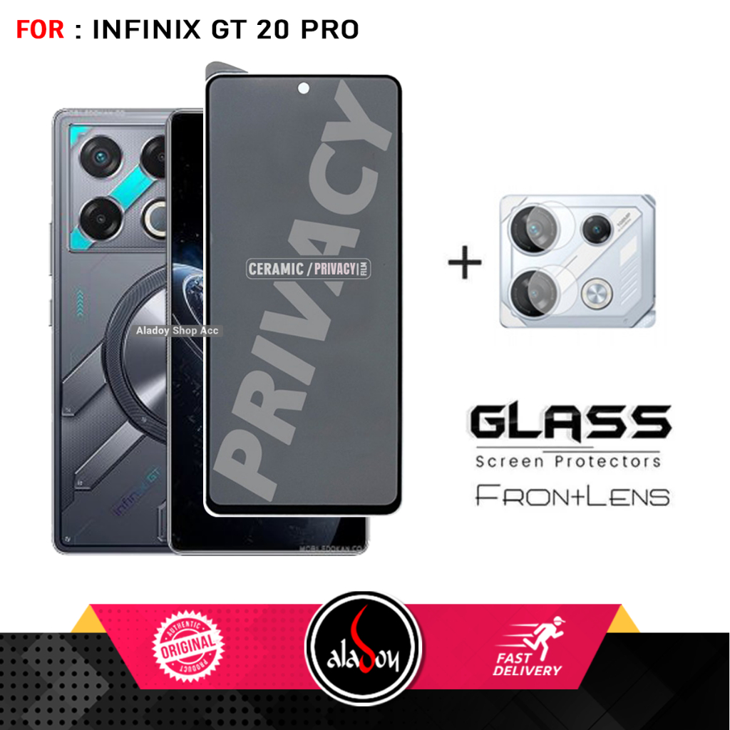 PAKET 2IN1 Anti Gores Privacy Infinix GT 20 Pro + Tempered Glass Kamera
