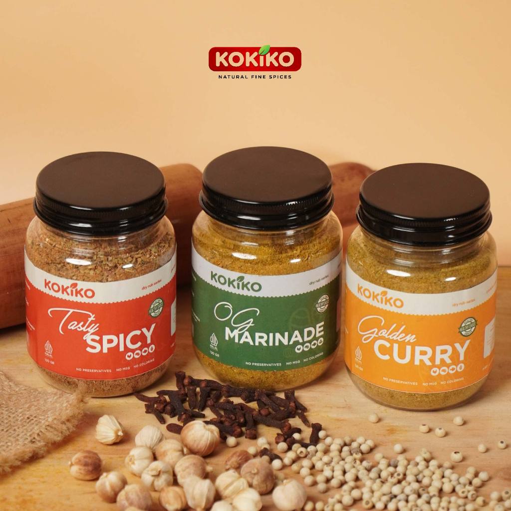 

KOKIKO PAKET BUNDLING (3 PCS) Bumbu Dry Rub | Golden Curry | Tasty Spicy | O.G. Marinade