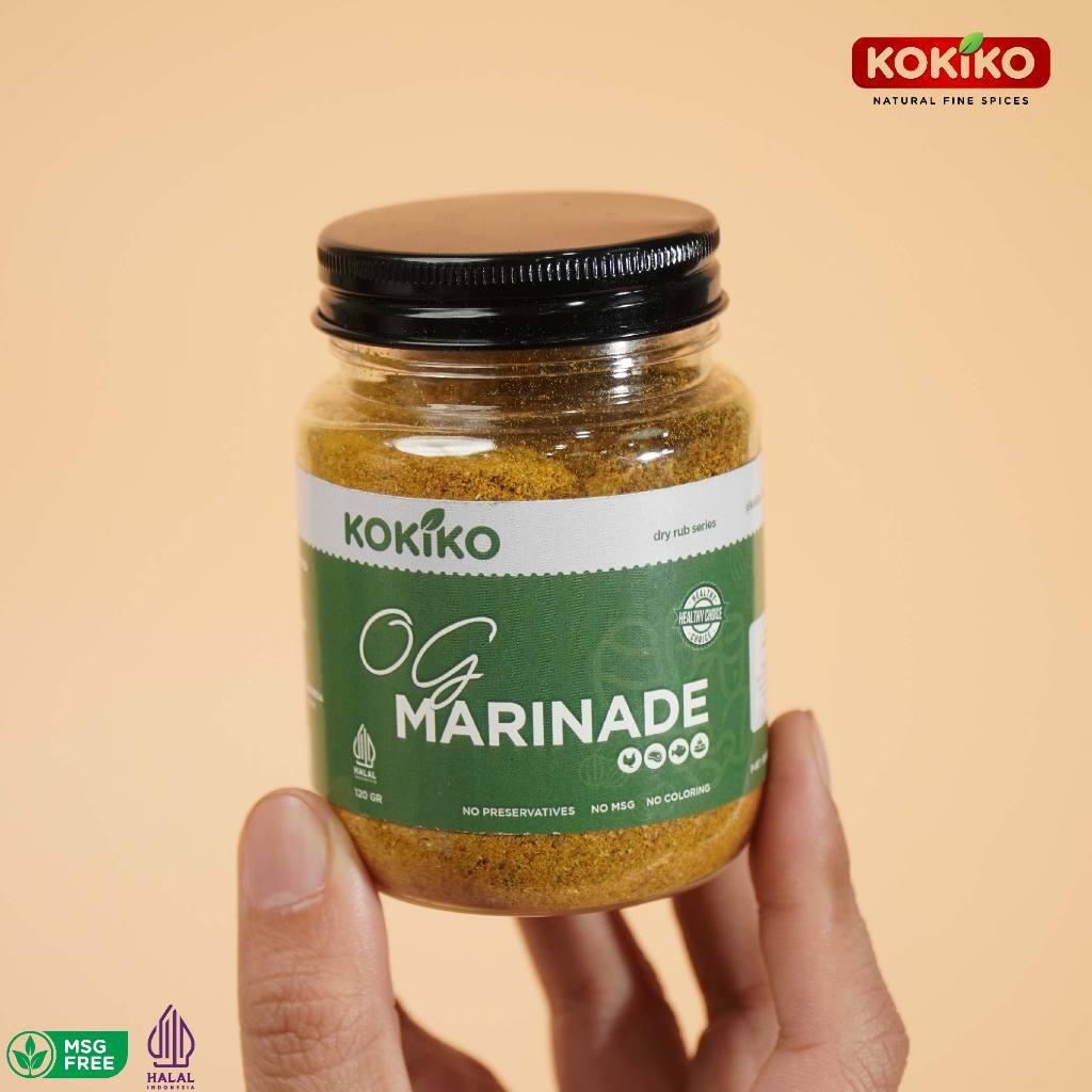

KOKIKO O.G. Marinade Dry Rub Bumbu Marinasi Kering, Klasik, Nikmat, & Mudah Digunakan 120gram