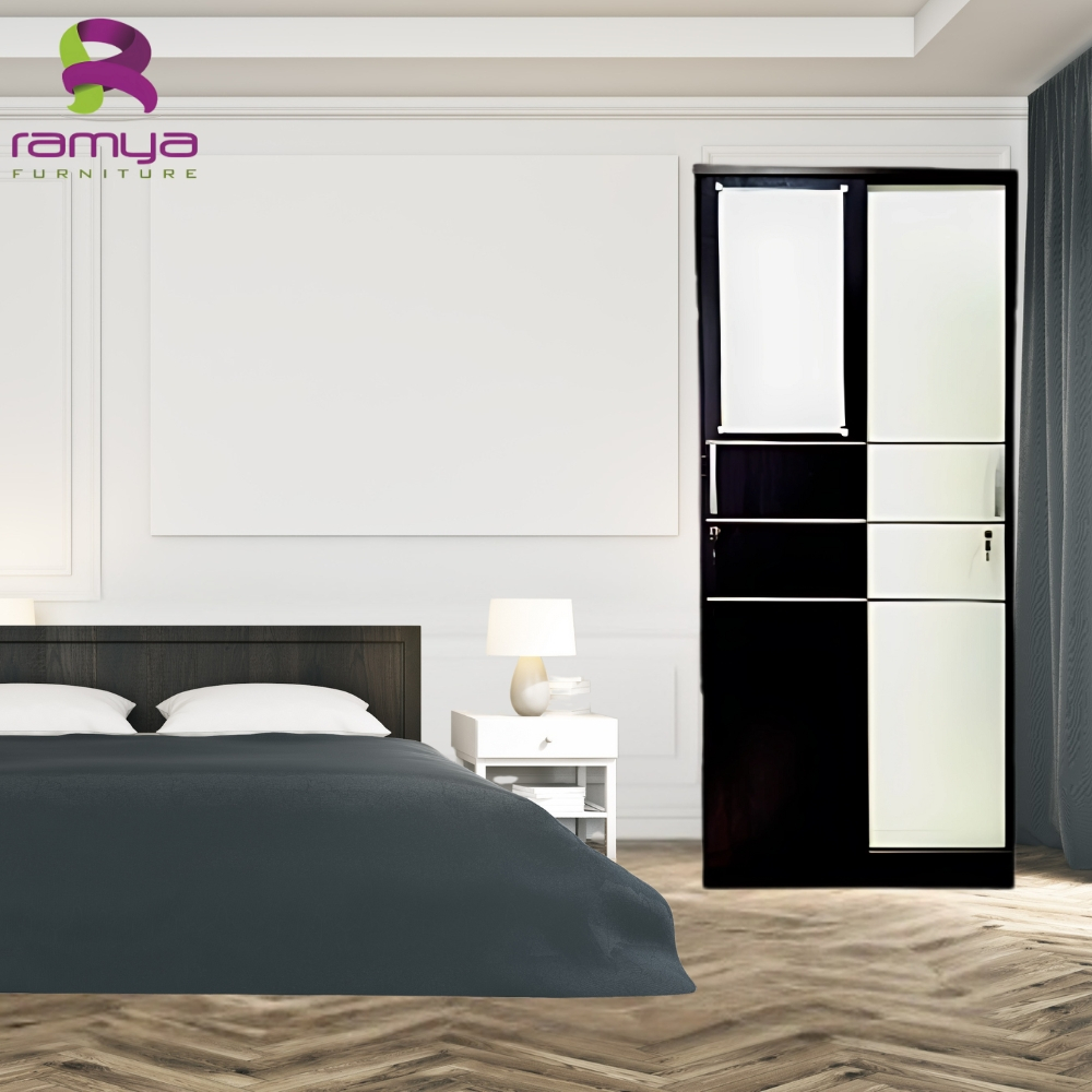 RAMYA  LP 207 SL (Lemari Pakaian 2 Pintu Sliding Minimalis + Cermin)