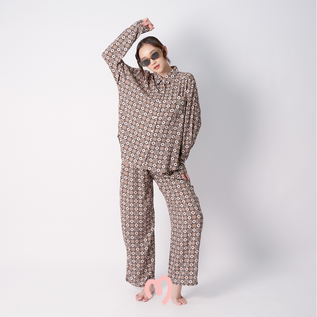 Maluvmama - Piyama One Set Digital Print Rayon Wanita Dewasa - Celine