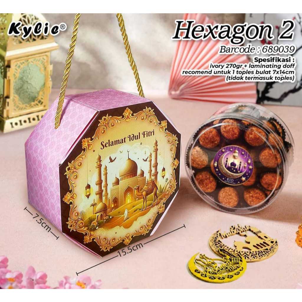 

Box Lebaran Hexagon 2 (15.5x7.5Cm) - 689039