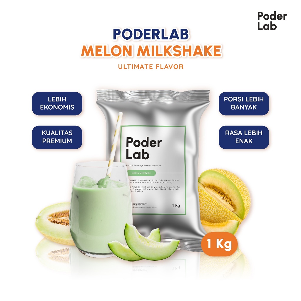 

PODERLAB - Melon Milkshake Powder Bubuk Minuman Rasa Melon Milkshake 1 KG