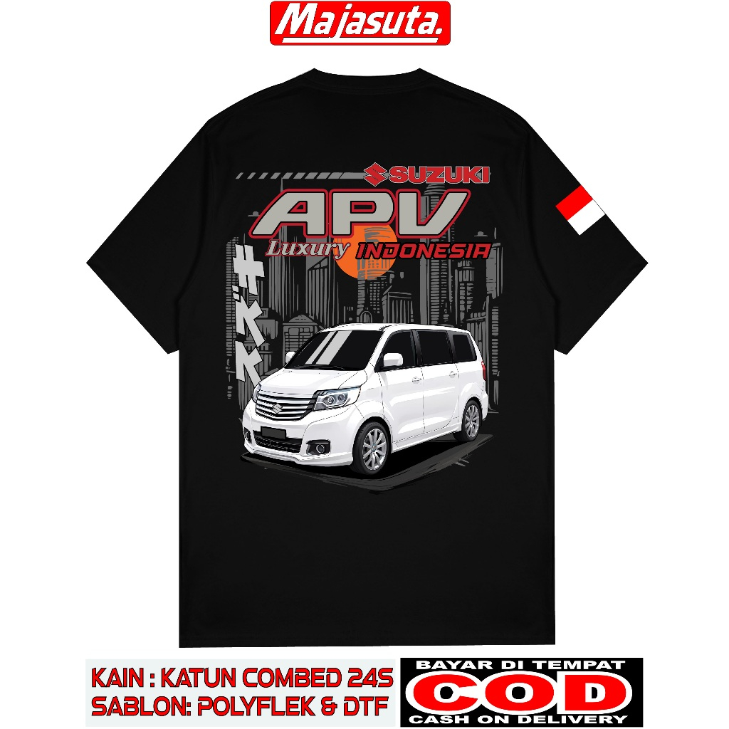 BAJU KAOS SUZUKI APV LUXURY INDONESIA M4 KATUN COMBED 24S TEBAL//BISA COD// KAOS KOMUNITAS//KAOS CLU