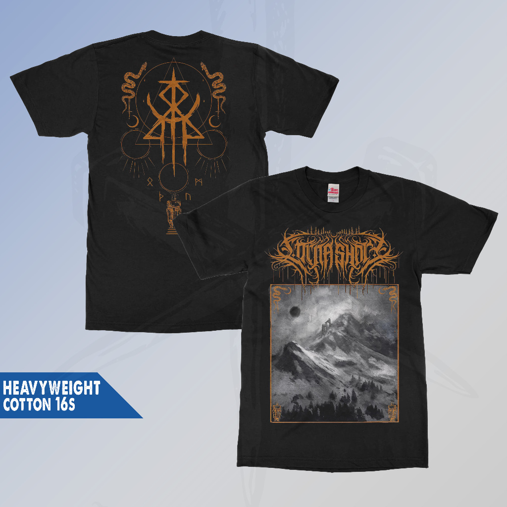 Kaos LORNA SHORE GOLD MOUNTAIN Heavy cotton 16s 100% Build Up Tanpa Jahitan Samping