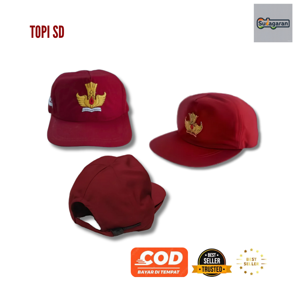 Topi SD | Topi Sekolah Dasar Merah | Topi SD Merah