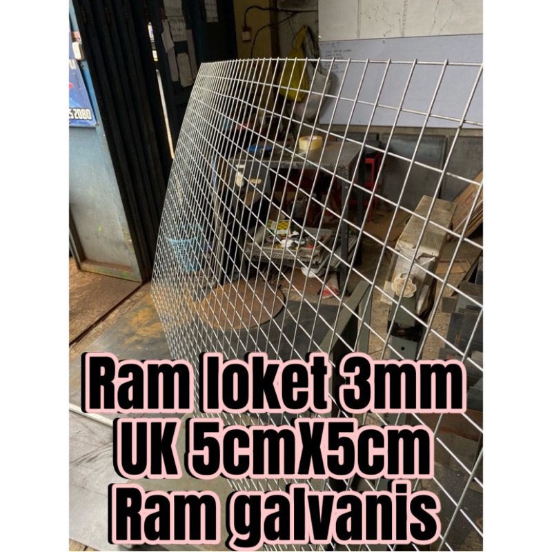 Ram loket 3mm  , UK 5x5cm ram galvanis . ukuran mulai 20x120cm