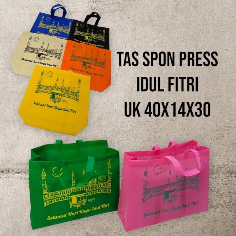 

Tas spunbond press idul Fitri uk 40x14x30 - bingkisan parcel,sembako,dll.
