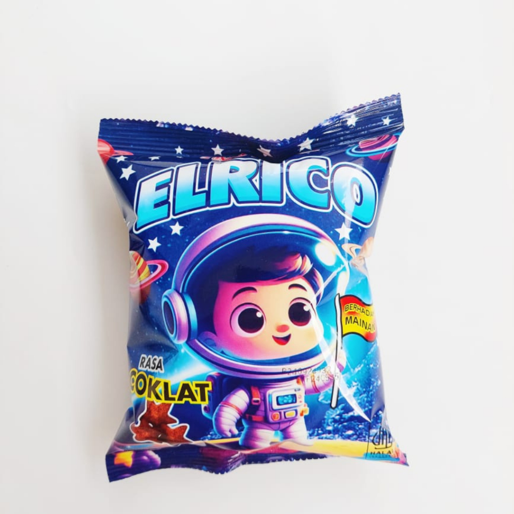 

(5 BUNGKUS) ELRICO RENTENGAN TMJ SNACK COKELAT