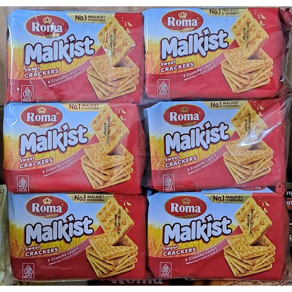 

BISKUIT ROMA MALKIST SWEET CRACKERS 105 GRAM / PCS