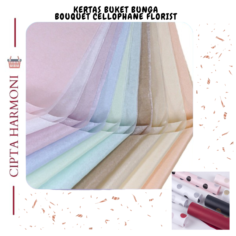 

20 LEMBAR Flower Wrapping Paper Kertas Buket Bunga Bouquet Florist Pembungkus Bunga KB041