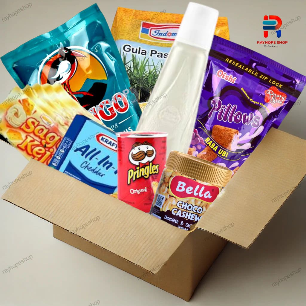 

PROMO PAHA 4 Paket Hantaran Hampers Parcel Bingkisan Idul Fitri Natal Imlek Tahun Baru Gula Sembako Bansos Bango Kecap Keju Kraft Sirup ABC Squash Bella Spread Chocolate Coklat Cokelat Usaha Kekinian Viral Ide Jualan UMKM Snack Kue Kering Sagu Keju Pandan