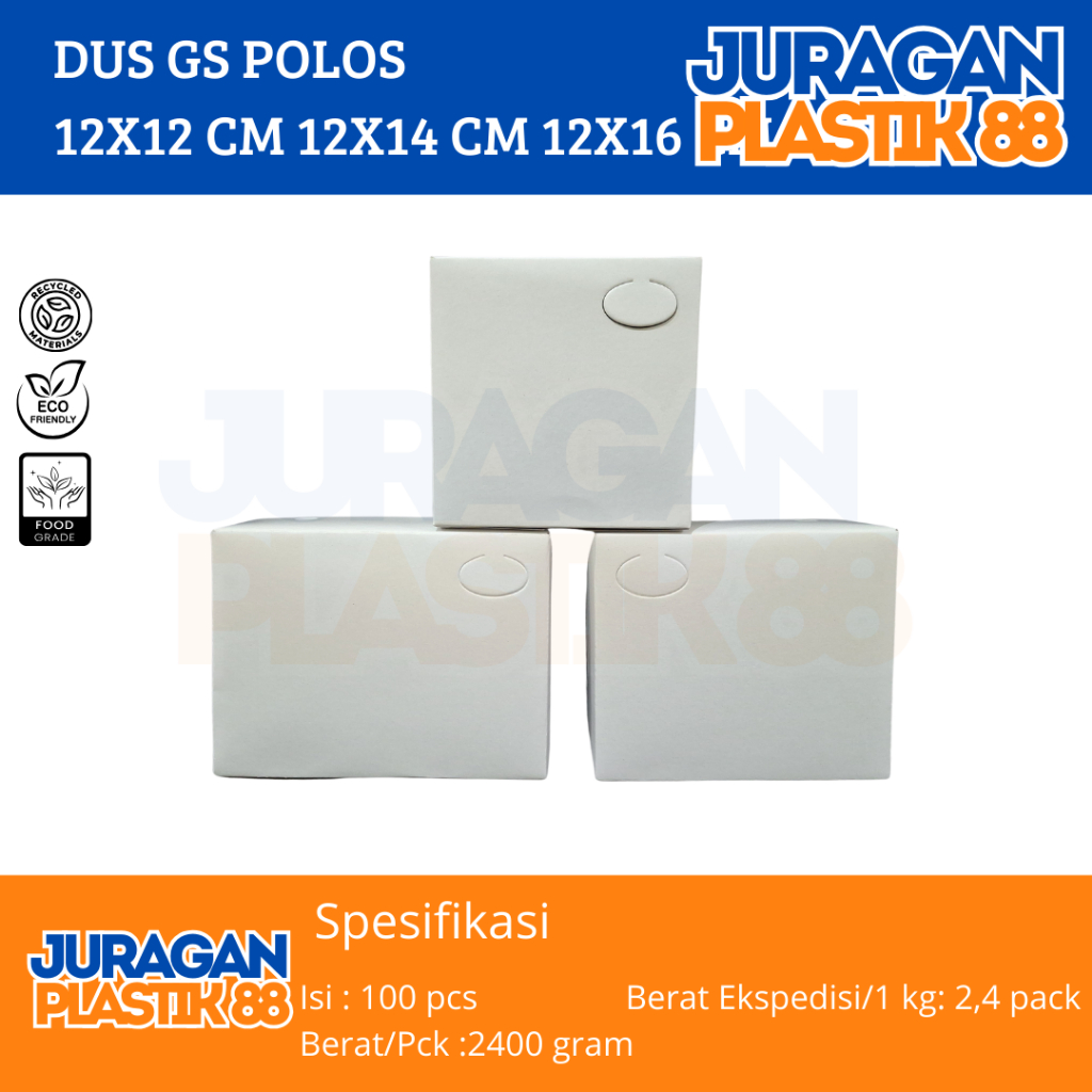 

Box Snack 12x12 12x14 12x16 Dus Kotak Kue Roti Polos Uk 12 x 12 12 x 14 12 x 16