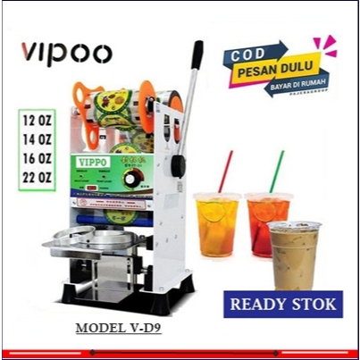 Mesin CUP Sealer VIPOO Type V -D9 Press Glass Plastic Ukuran Jumbo 12 - 22oz