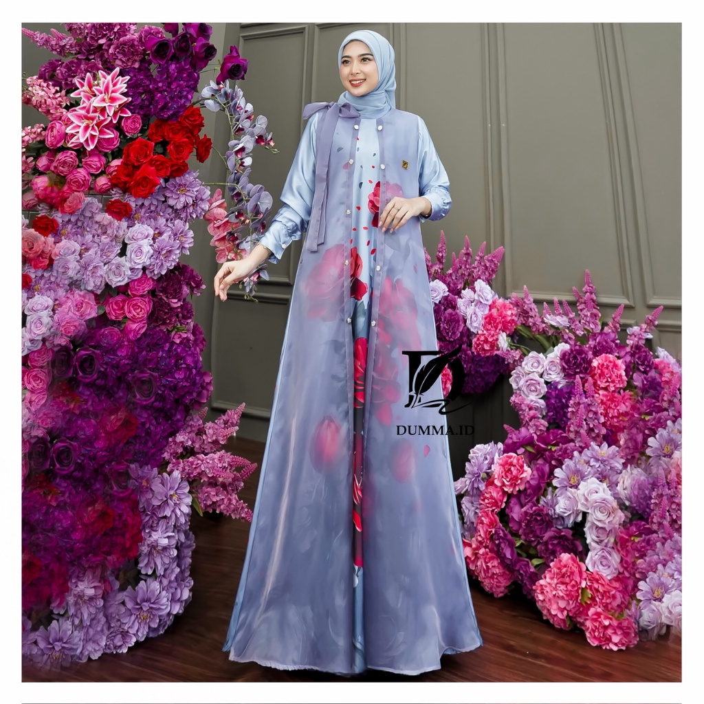 Dumma.id - Pakaian Wanita  Isaka Luxury Dress  Silk Arabian Mix Organza  Gamis Cantik