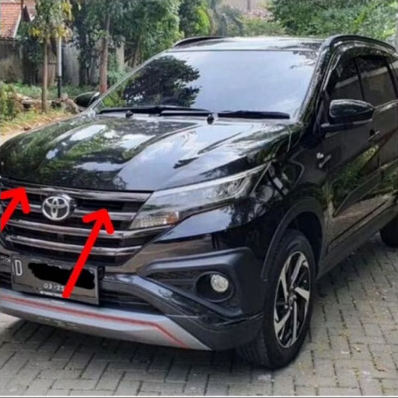Lis List Grill Grille BLACK CHROME bemper depan all new rush original