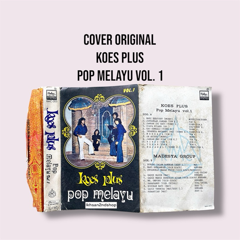 Sampul / Cover Kaset Pita Koes Plus - Pop Melayu Vol. 1 Original