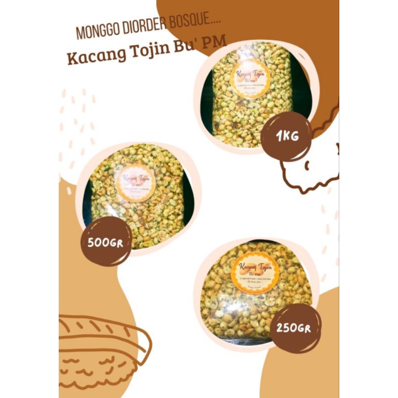 

Snack Cemilan Makanan ringan Oleh-oleh Kacang Tojin / Kacang Bawang