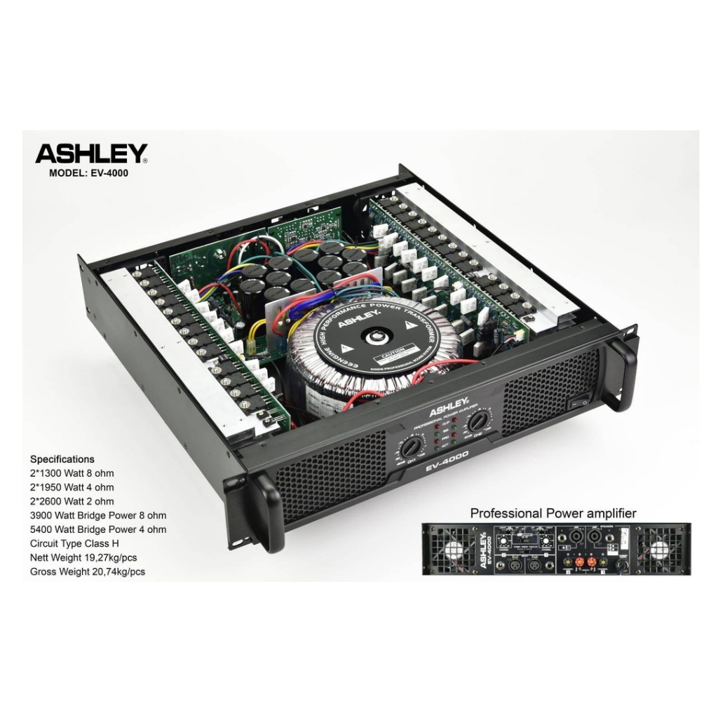 power amplifier ashley ev4000 ev 4000 original