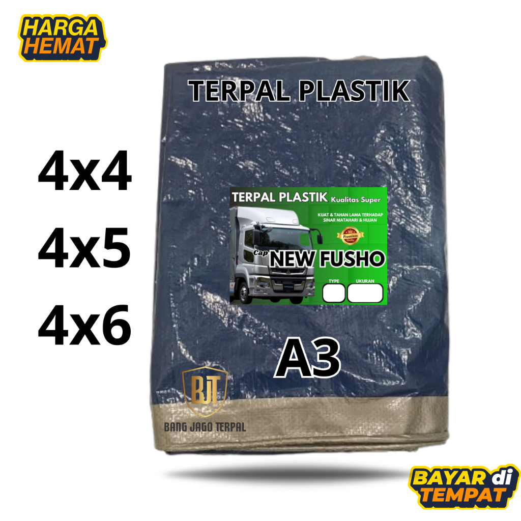Terpal Plastik A3 4x4 4x5 4x6 Meter Biru Murah Untuk Kolam Ikan Jualan Jemuran
