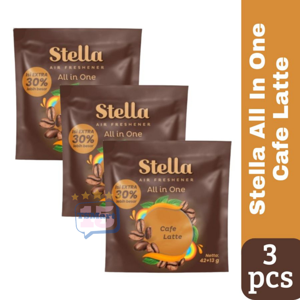 3 Pcs Stella Gantung All In One Cafe Latte - Pengharum Gantung Serbaguna Aroma Kopi