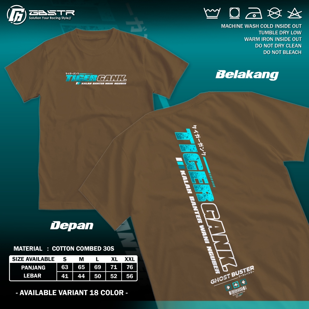 Kaos Racing Tiger Gank Kalah Banter Wani Nguber Baju Distro Motor Herex Honda Gank CB GL MP Tshirt O