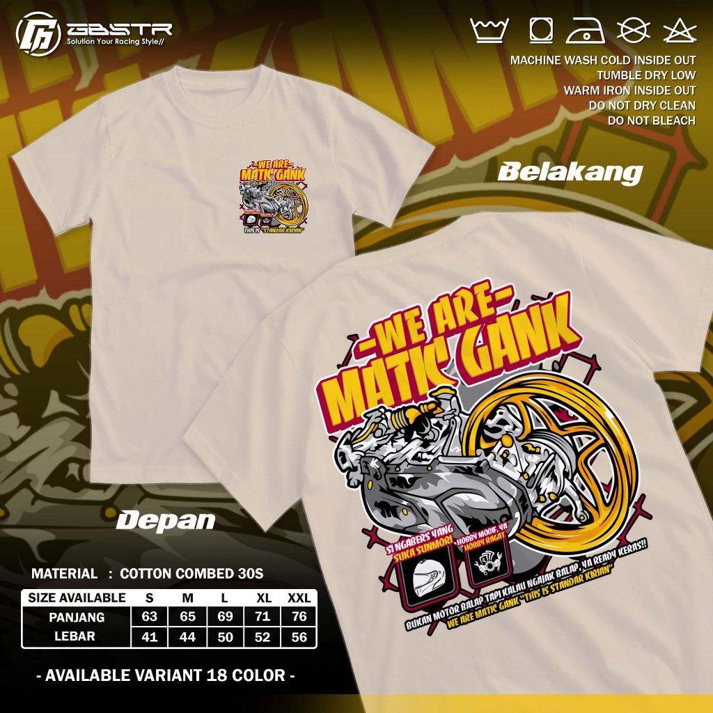 Kaos Racing Standar Kirian Matic Gank Modification Hobby Modif Hobby Ragat Baju Distro Tshirt Otomot