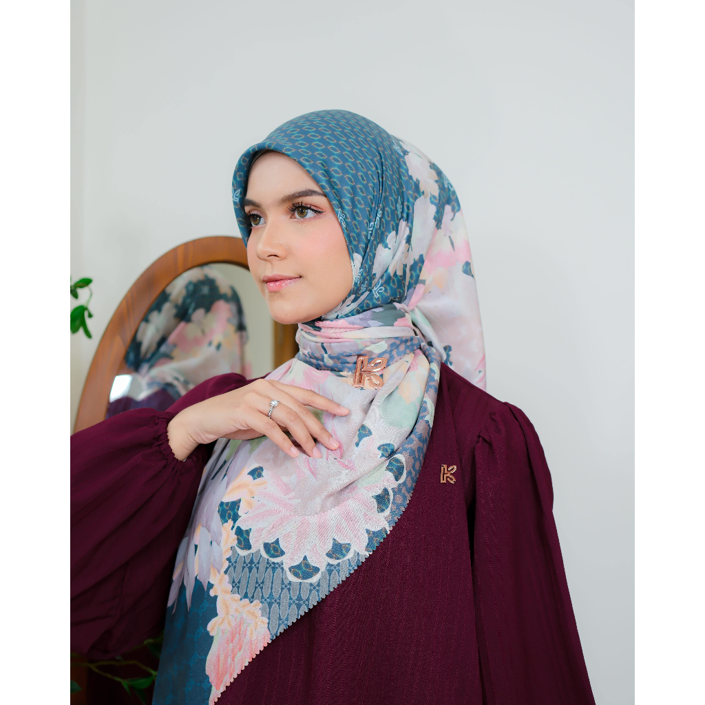 Kalana Scarves Zaujah Scarf Raya Series Syar'i I Scarf Motif Syar'i Hijab Segi Empat Voal Premium