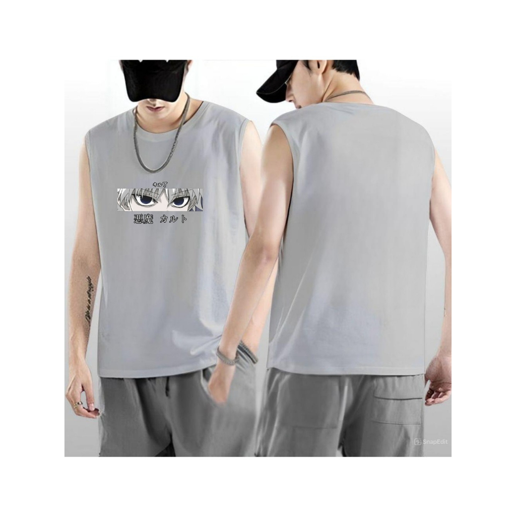 Kaos Singlet Pria Motif Anime Terbaru / Baju Singlet Gym / Singlet Lekbong Terlaris Size M L XL XXL 