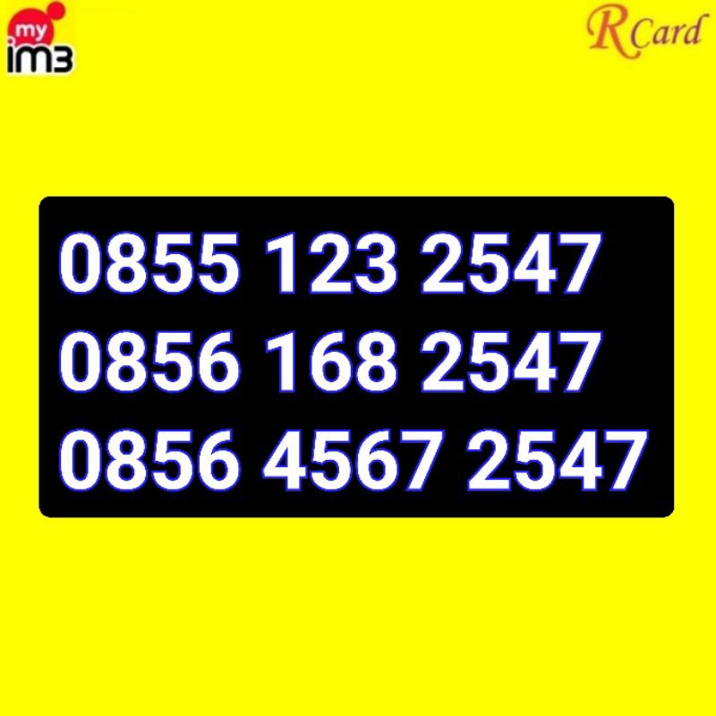 Perdana Nomor Cantik Indosat Im3 Dobel Hoki Urut 4567 123 168 2547